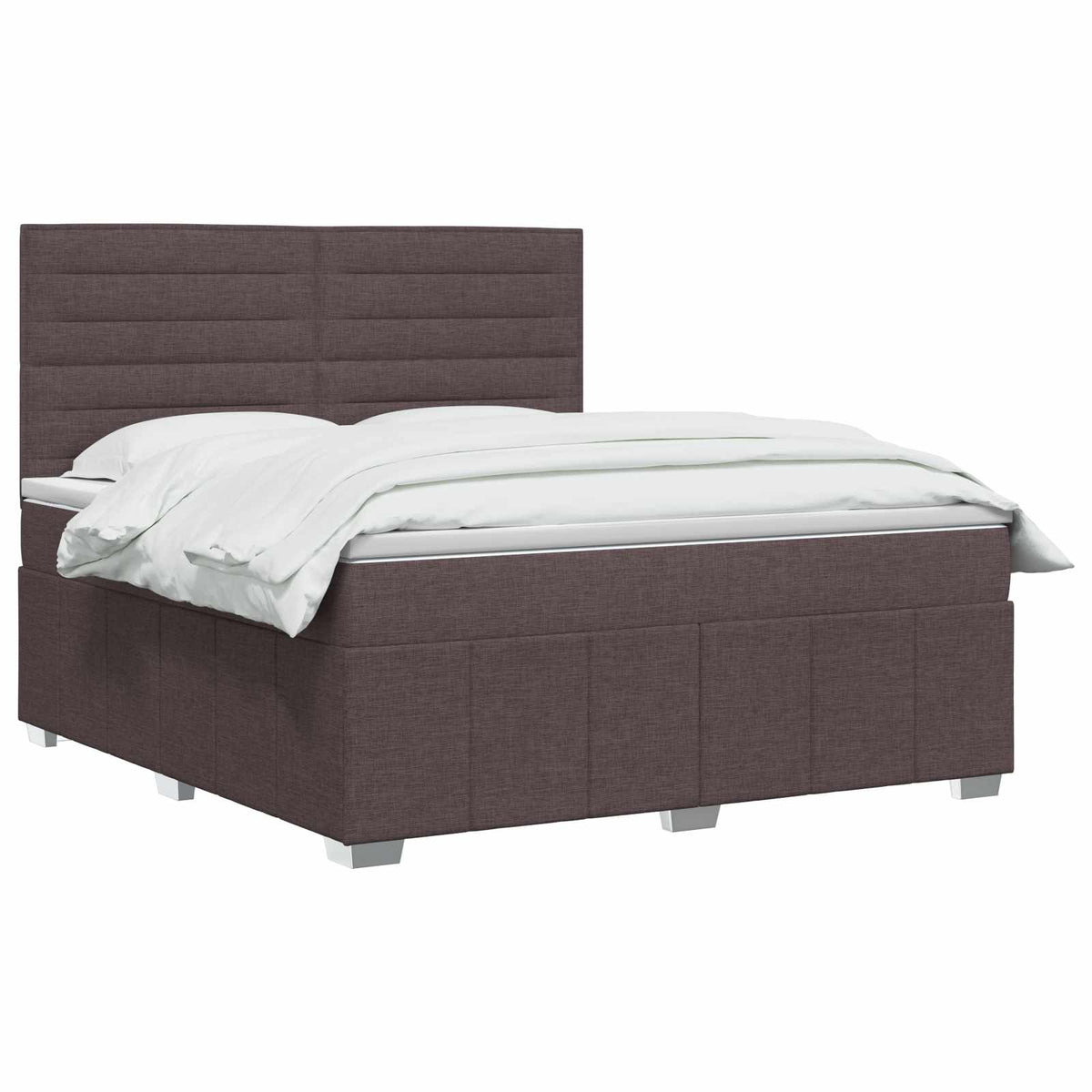 LED Boxspring Bed met Matras Donkerbruin 140 x 200 cm Stof