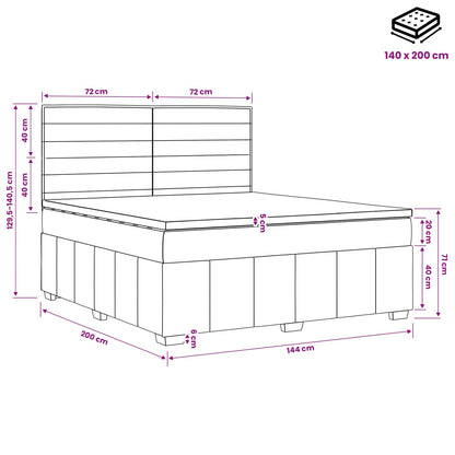 LED Boxspring Bed met Matras Donkerbruin 140 x 200 cm Stof