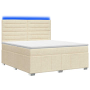 Boxspring led bed met matras crèmekleurig 140x200 cm