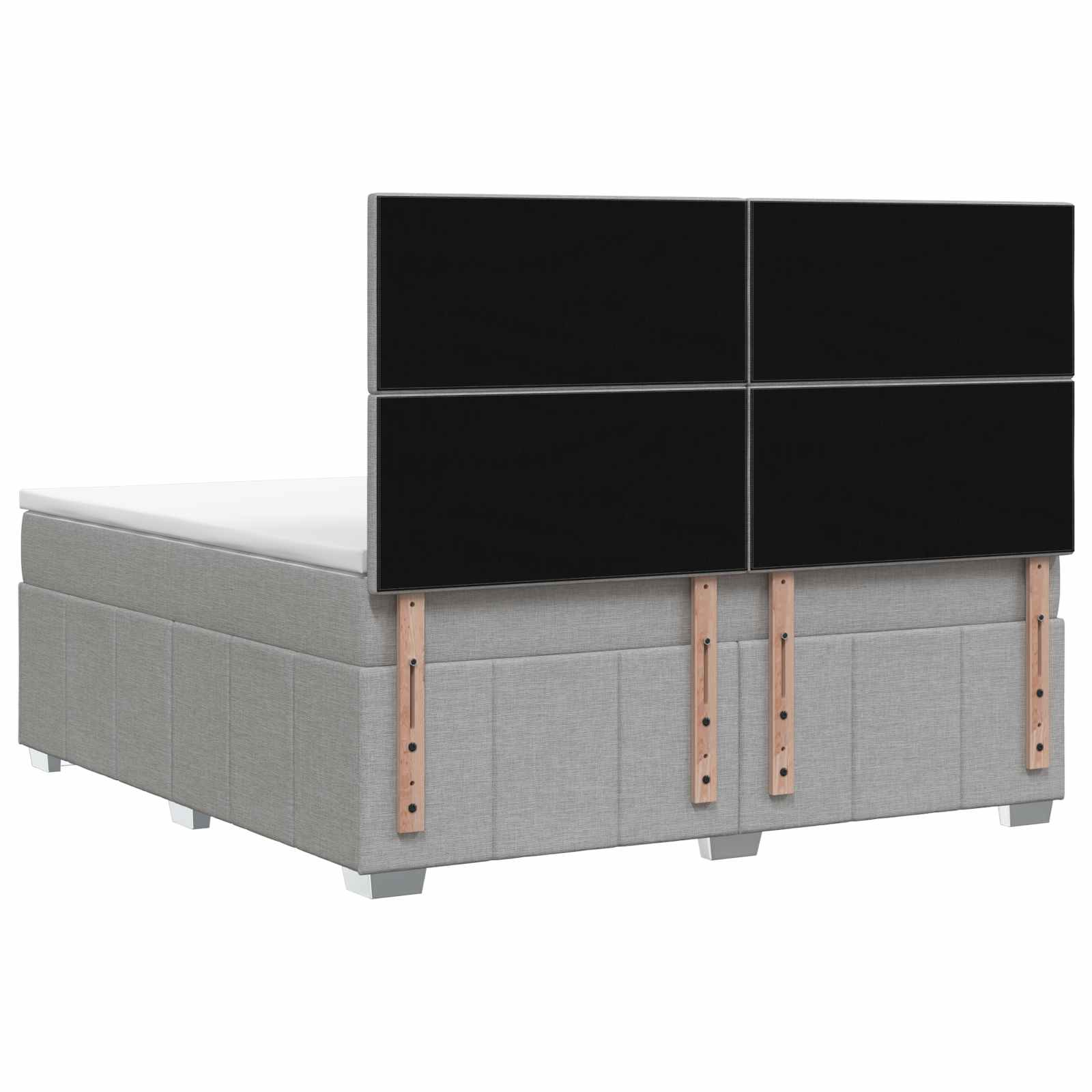 LED Boxspring Bed met Matras Lichtgrijs 140 x 200 cm Stof