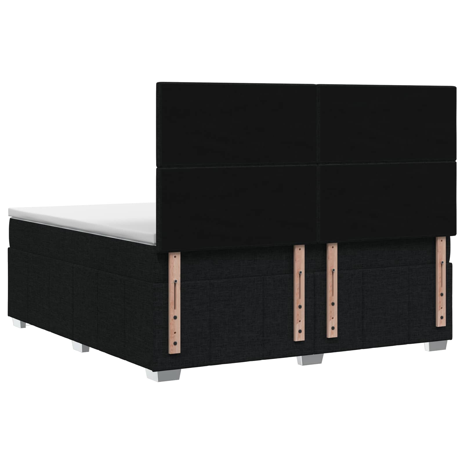 LED Boxspring Bed met Matras Zwart 140 x 200 cm Stof