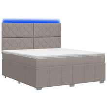 LED Boxspring Bed met Matras Taupe 140 x 200 cm Stof