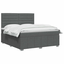 LED Boxspring Bed met Matras Donkergrijs 160 x 200 cm Stof