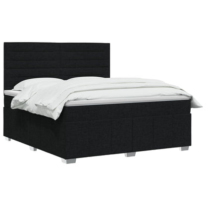 LED Boxspring Bed met Matras Zwart 160 x 200 cm Stof