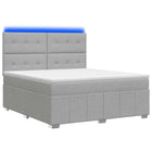 LED Boxspring Bed met Matras Lichtgrijs 160 x 200 cm Stof