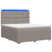 LED Boxspring Bed met Matras Taupe 160 x 200 cm Stof