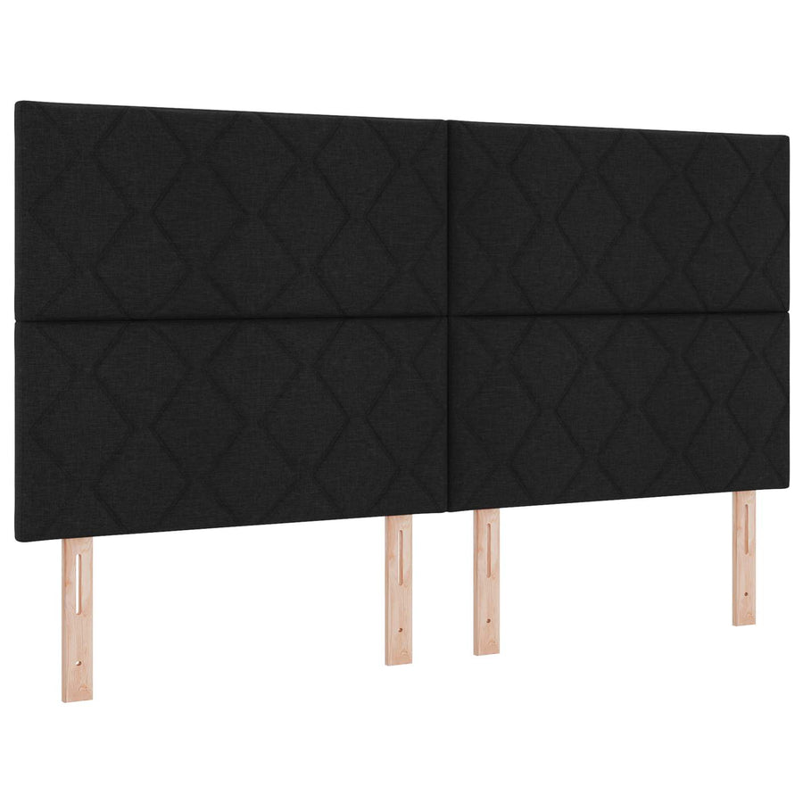 LED Boxspring Bed met Matras Zwart 160 x 200 cm Stof