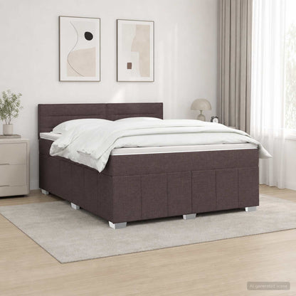 LED Boxspring Bed met Matras Donkerbruin 180 x 200 cm Stof