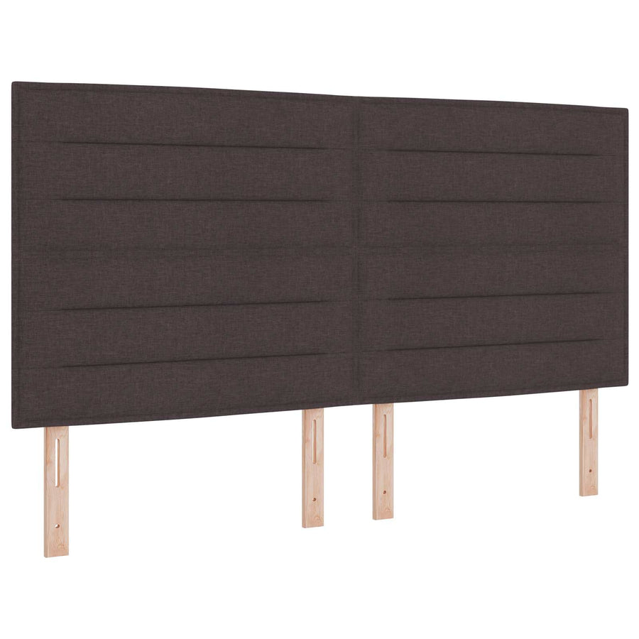 LED Boxspring Bed met Matras Donkerbruin 180 x 200 cm Stof