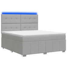 LED Boxspring Bed met Matras Lichtgrijs 180 x 200 cm Stof