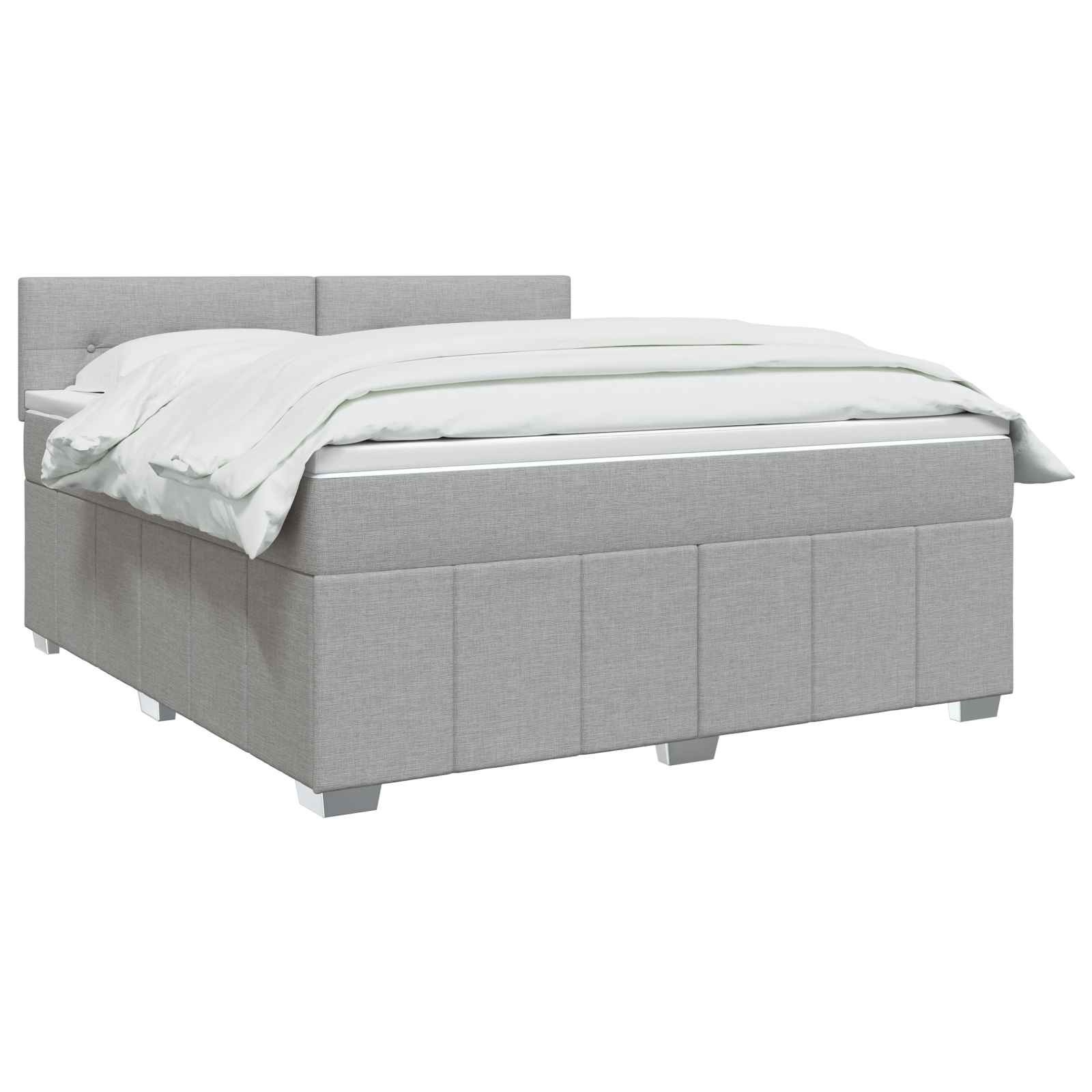 LED Boxspring Bed met Matras Lichtgrijs 180 x 200 cm Stof