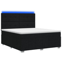 LED Boxspring Bed met Matras Zwart 180 x 200 cm Stof