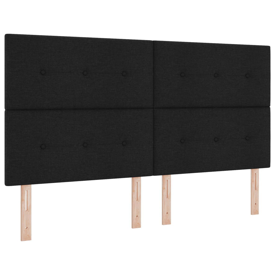 LED Boxspring Bed met Matras Zwart 180 x 200 cm Stof