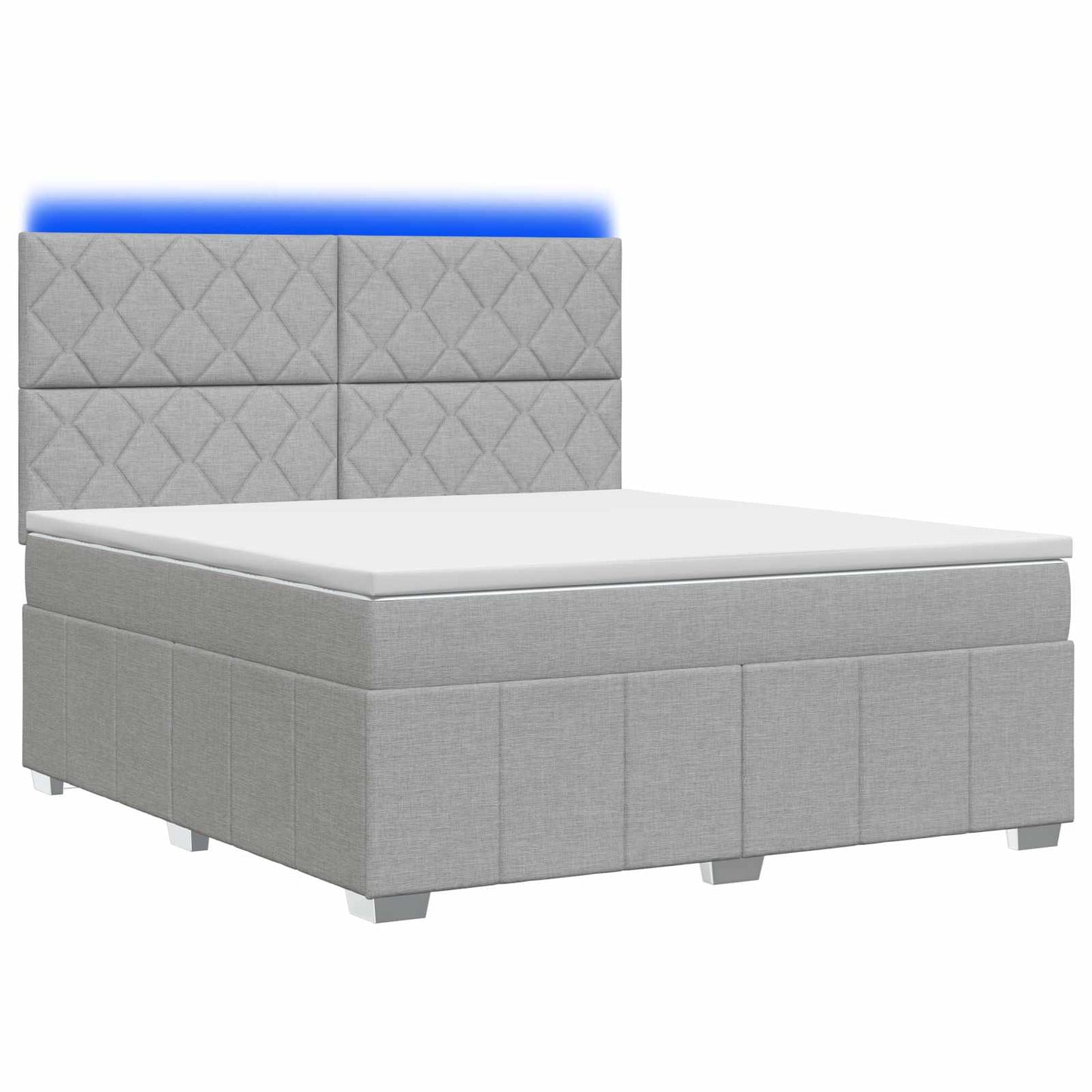 LED Boxspring Bed met Matras Lichtgrijs 180 x 200 cm Stof