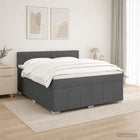 Boxspring bed 140x190 cm donkergrijs met LED