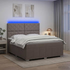 Boxspring bed met LED taupe 140x190 cm
