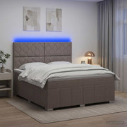 Boxspring bed met LED taupe 140x200 cm