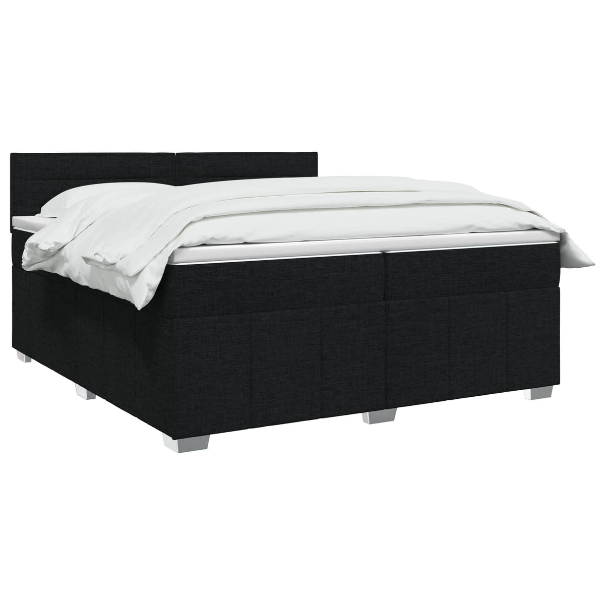 LED Boxspring Bed met Matras Zwart 200 x 200 cm Stof
