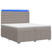 Boxspring bed met matras taupe 200x200 cm stof