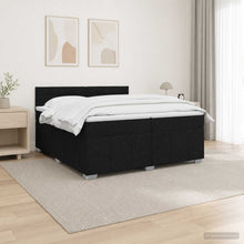 LED Boxspring Bed met Matras Zwart 200 x 200 cm Stof