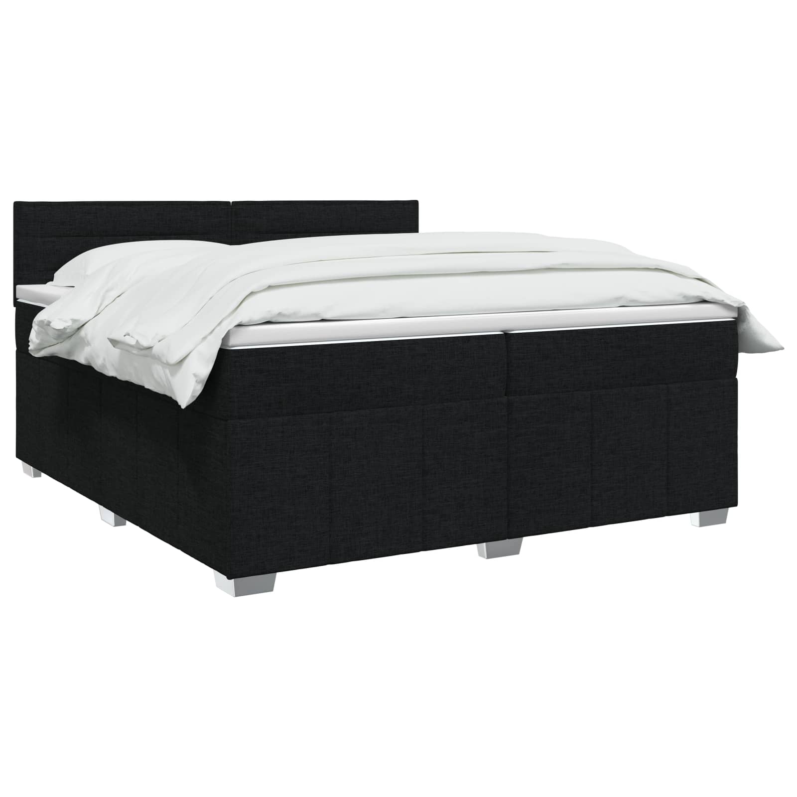 LED Boxspring Bed met Matras Zwart 200 x 200 cm Stof