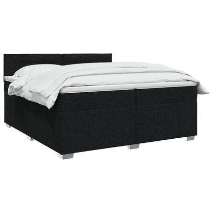 LED Boxspring Bed met Matras Zwart 200 x 200 cm Stof