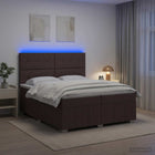 Boxspring bed met LED 200x200 cm donkerbruin