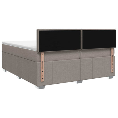 LED Boxspring Bed met Matras Taupe 200 x 200 cm Stof