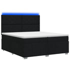 LED Boxspring Bed met Matras Zwart 200 x 200 cm Stof