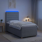 Boxspring bed 90x190 cm lichtgrijs met LED