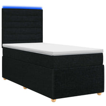 LED Boxspring Bed met Matras Zwart 80 x 200 cm Stof