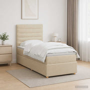 Boxspring bed met matras 80x200 cm crèmekleurig