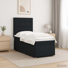 LED Boxspring Bed met Matras Zwart 100 x 200 cm Stof