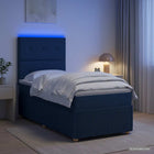 Boxspring bed met matras blauw 90 x 200 cm