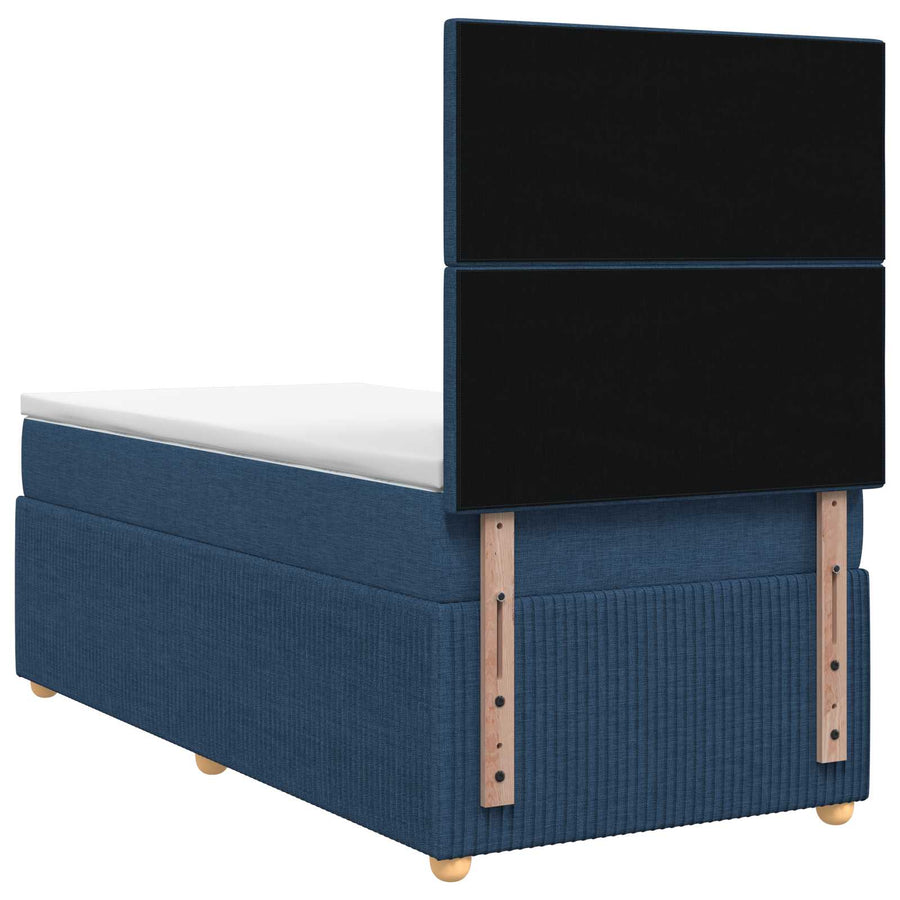 LED Boxspring Bed met Matras Blauw 80 x 200 cm Stof