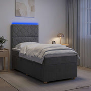 Boxspringbed 90x190 cm donkergrijs met matras en LED