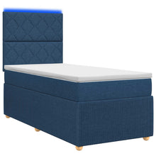 LED Boxspring Bed met Matras Blauw 80 x 200 cm Stof