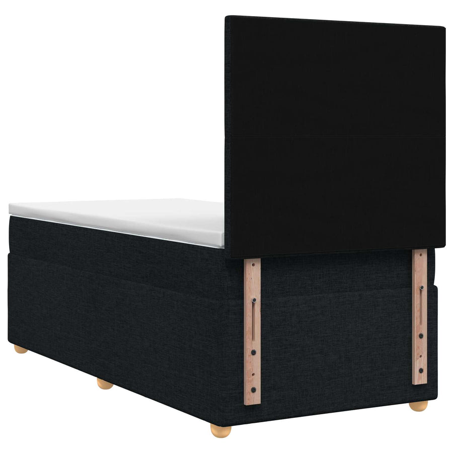 LED Boxspring Bed met Matras Zwart 90 x 190 cm Stof