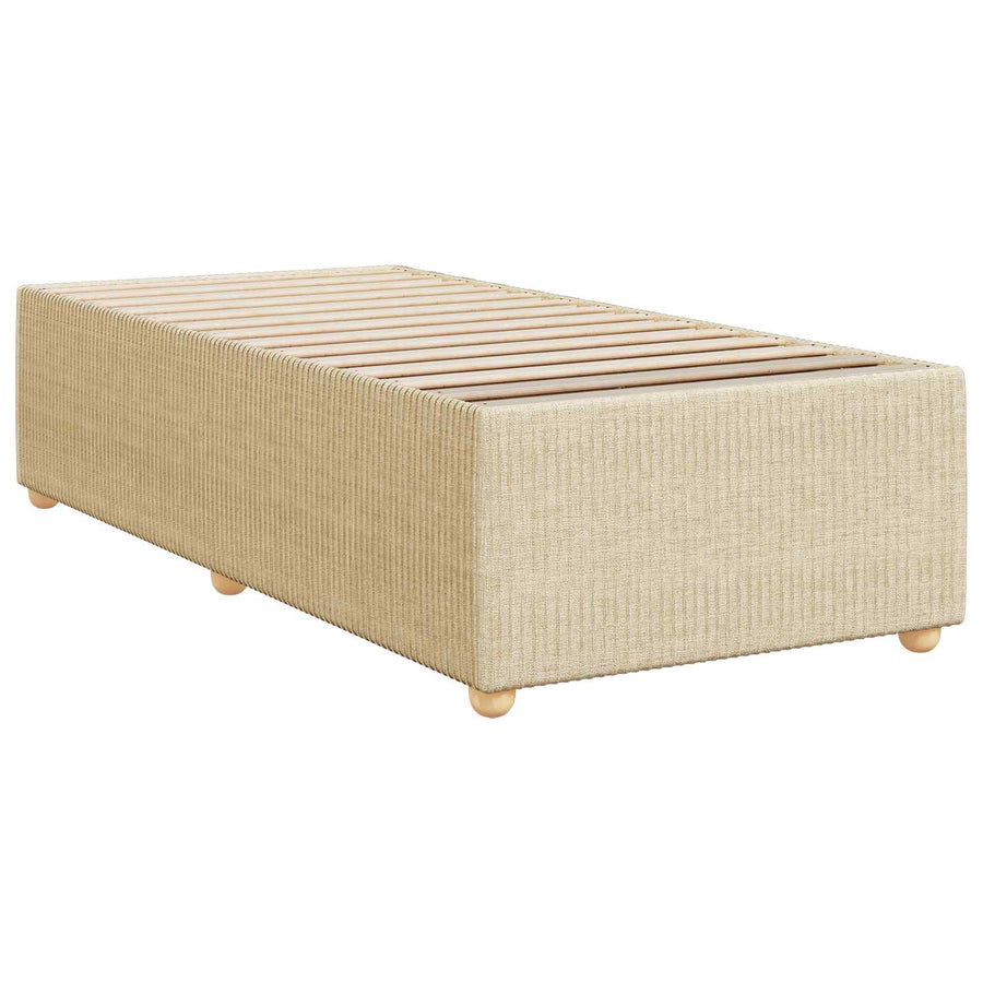 LED Boxspring Bed met Matras Crèmekleurig 90 x 190 cm Stof