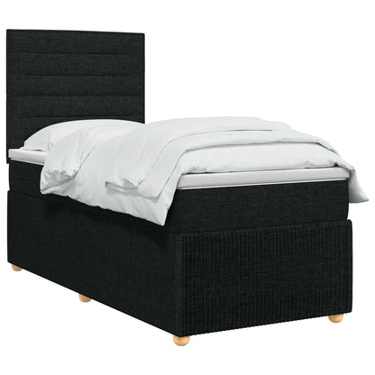 LED Boxspring Bed met Matras Zwart 90 x 200 cm Stof
