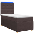 Boxspring bed met matras 90x200 cm donkerbruin LED