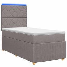 LED Boxspring Bed met Matras Taupe 90 x 200 cm Stof