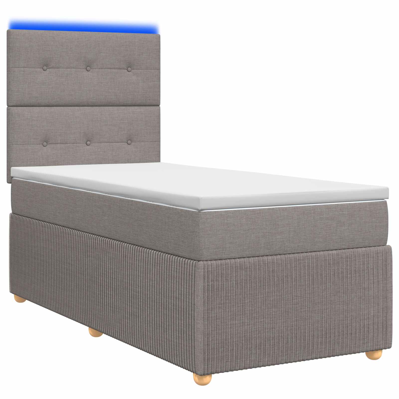 LED Boxspring Bed met Matras Taupe 100 x 200 cm Stof