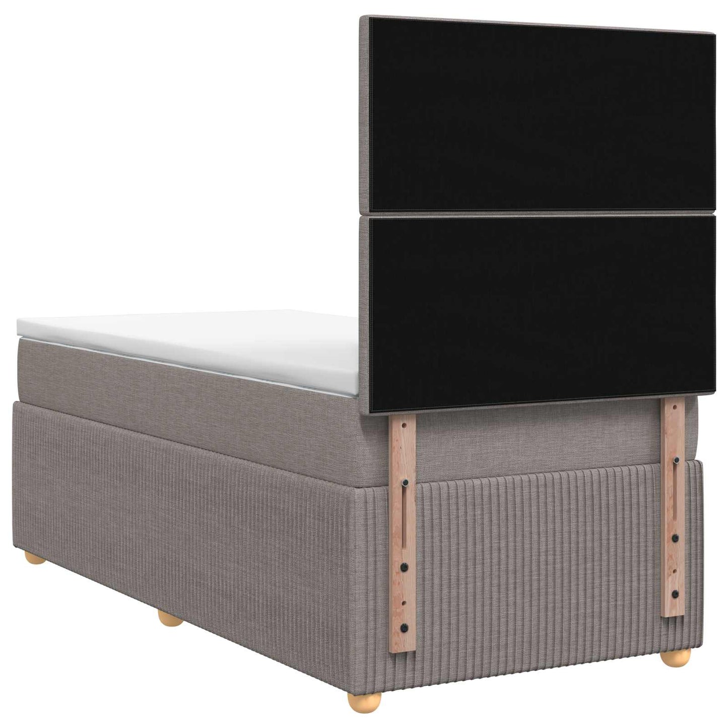 LED Boxspring Bed met Matras Taupe 100 x 200 cm Stof