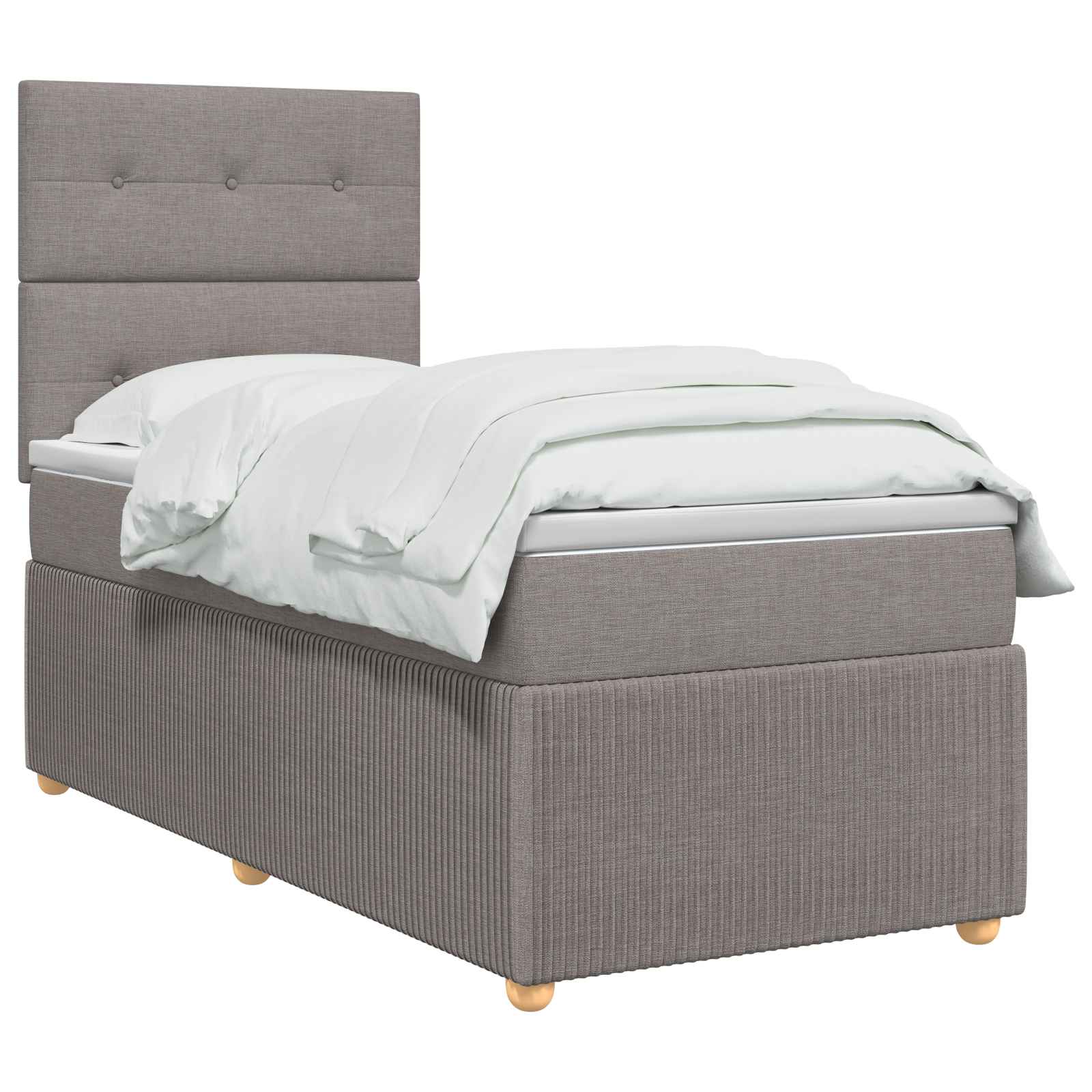 LED Boxspring Bed met Matras Taupe 100 x 200 cm Stof