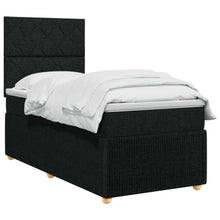 LED Boxspring Bed met Matras Zwart 100 x 200 cm Stof