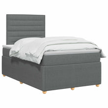 LED Boxspring Bed met Matras Donkergrijs 120 x 190 cm Stof
