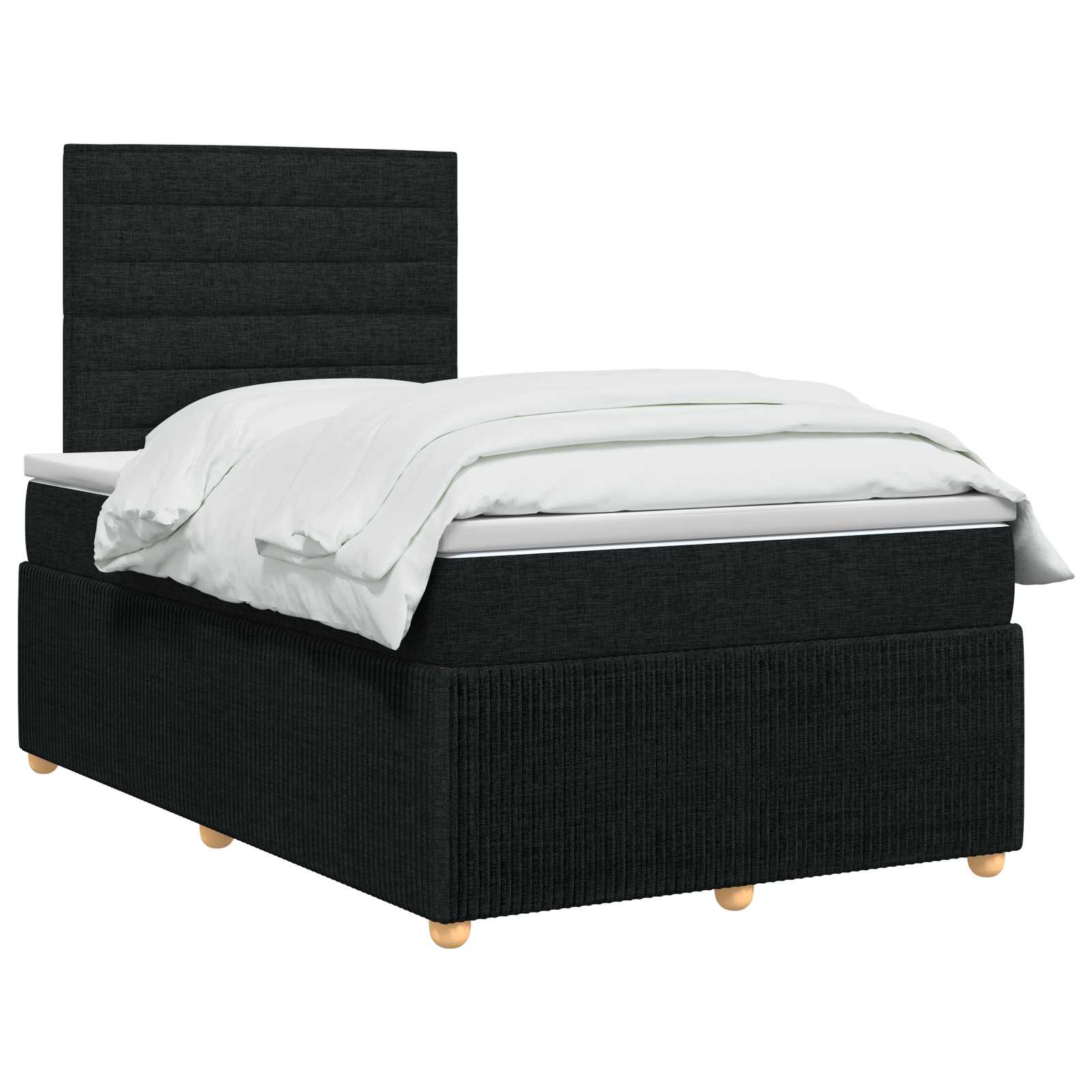 LED Boxspring Bed met Matras Zwart 120 x 190 cm Stof