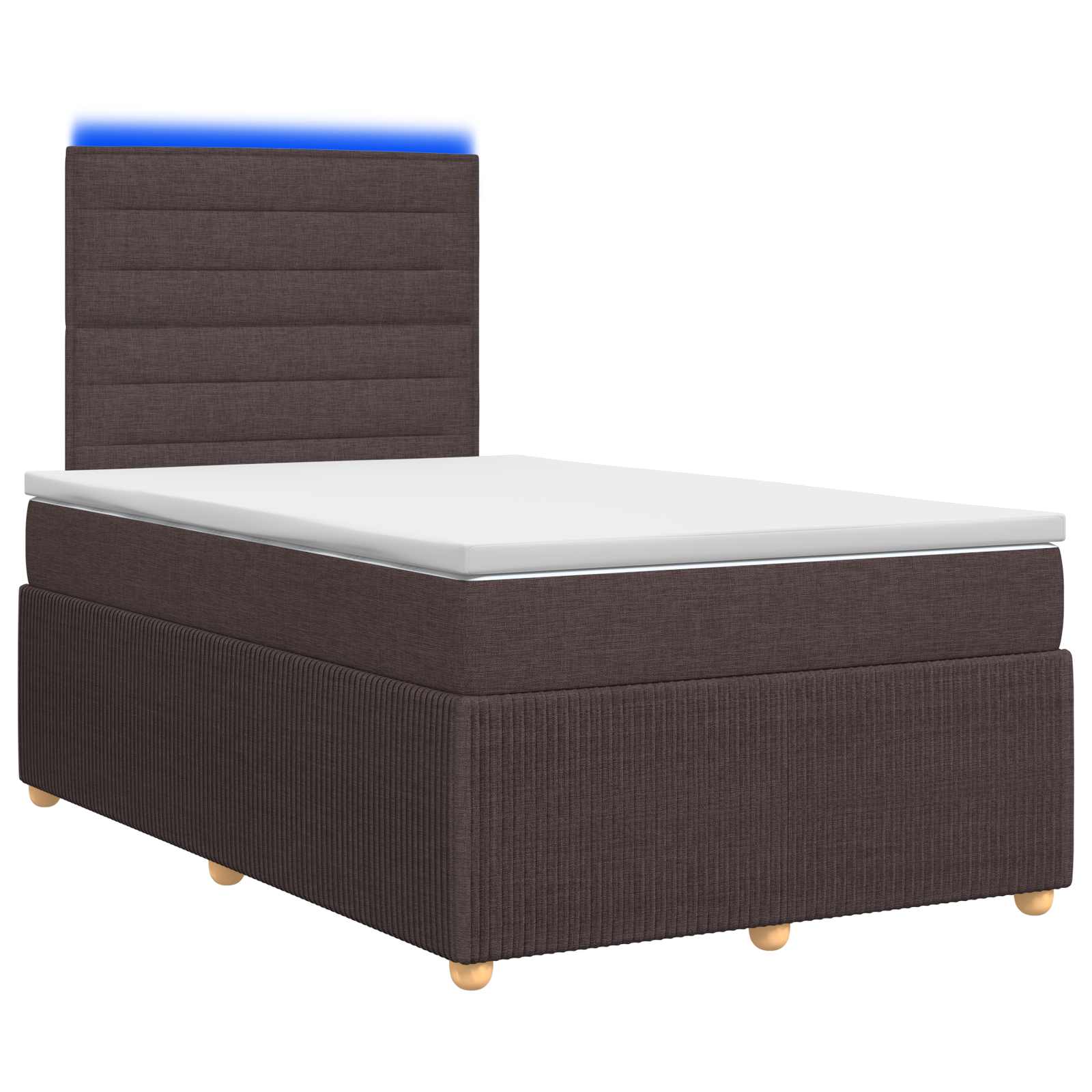 LED Boxspring Bed met Matras Donkerbruin 120 x 190 cm Stof