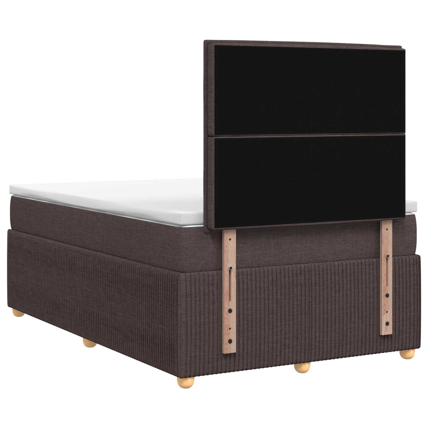LED Boxspring Bed met Matras Donkerbruin 120 x 190 cm Stof